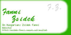 fanni zsidek business card